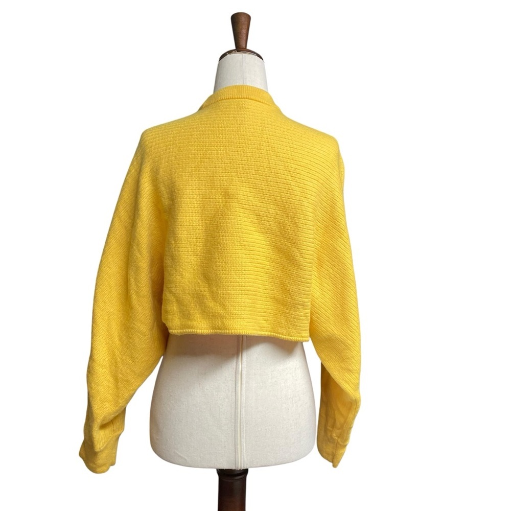 Aritzia Wilfred Free Lolan Cropped Sweater Wool Knit Butter Yellow Size M - Picture 5 of 11